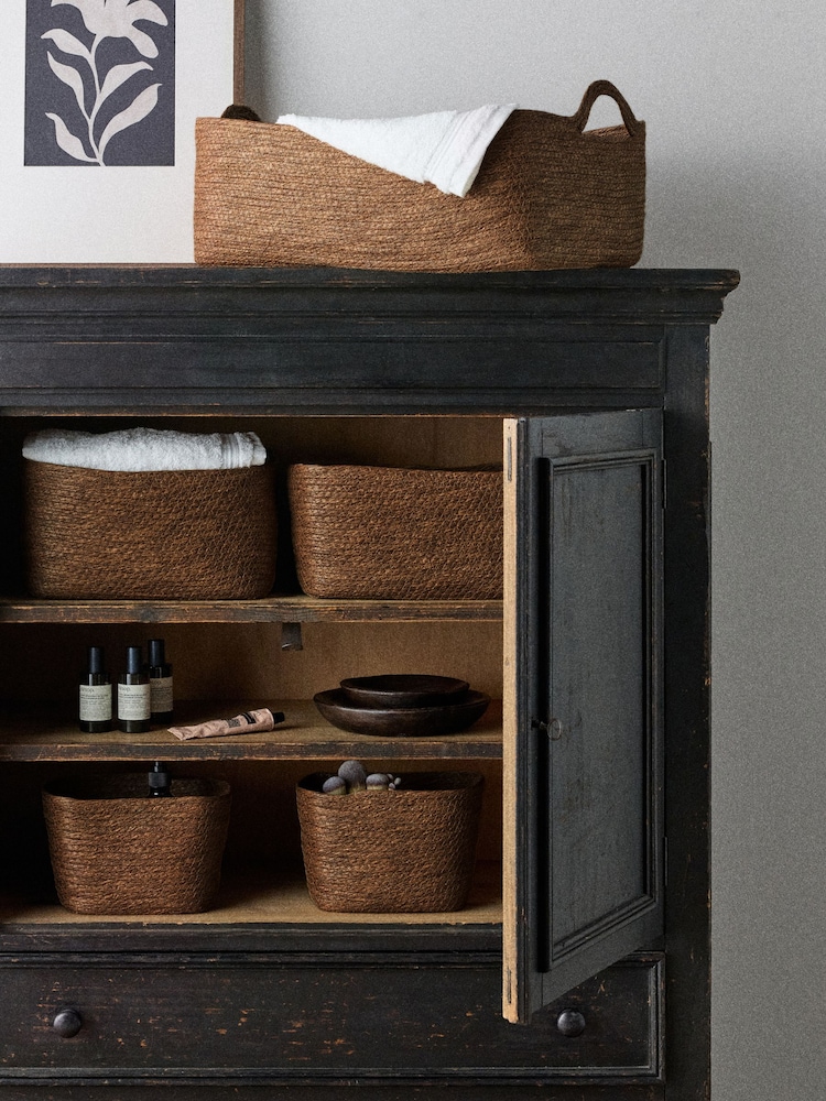 The Set 5 Pack Natural Low Rectangular Baskets - Image 1 of 7 The Set 5 Pack Natural Low Rectangular Baskets - Image 1 of 7