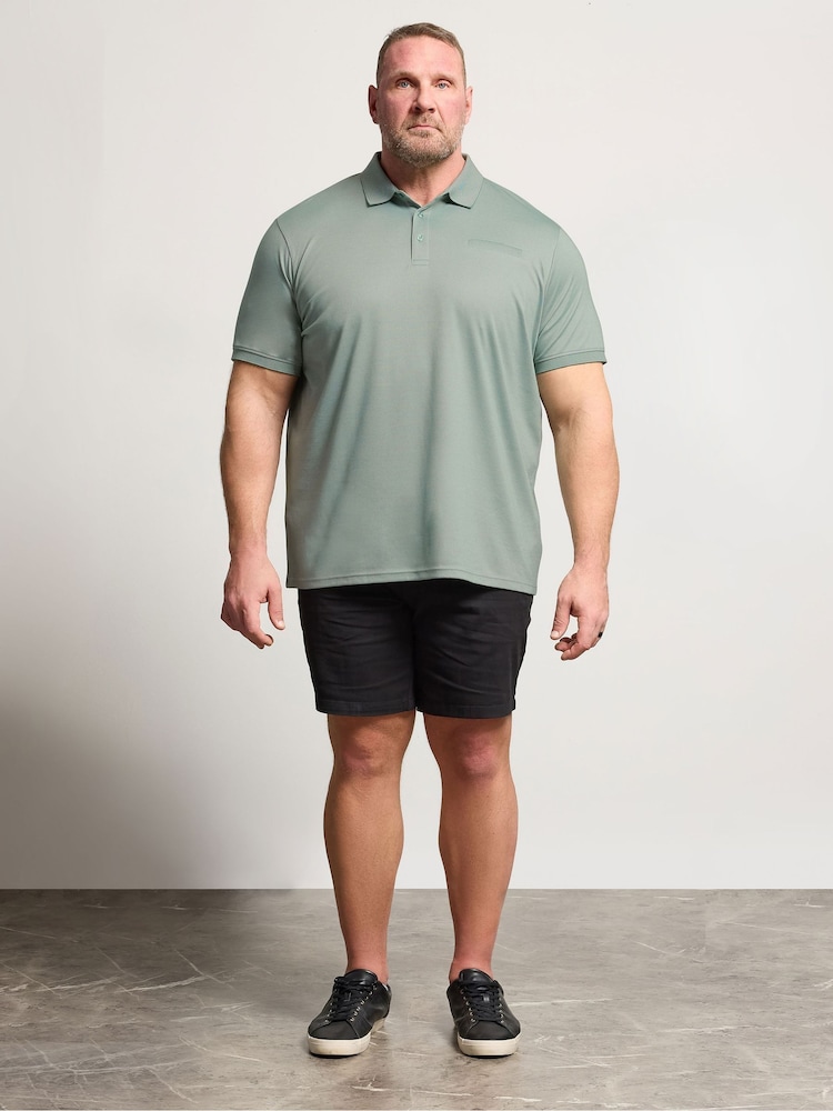 BadRhino Big & Tall Green Textured Polo Shirt - Image 1 of 5