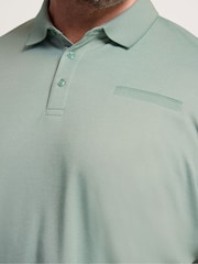 BadRhino Big & Tall Green Textured Polo Shirt - Image 3 of 5