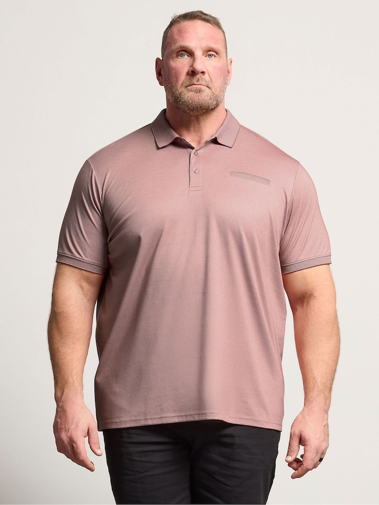 BadRhino Big & Tall Red Two Tone Textured Polo Shirt - Image 1 of 6