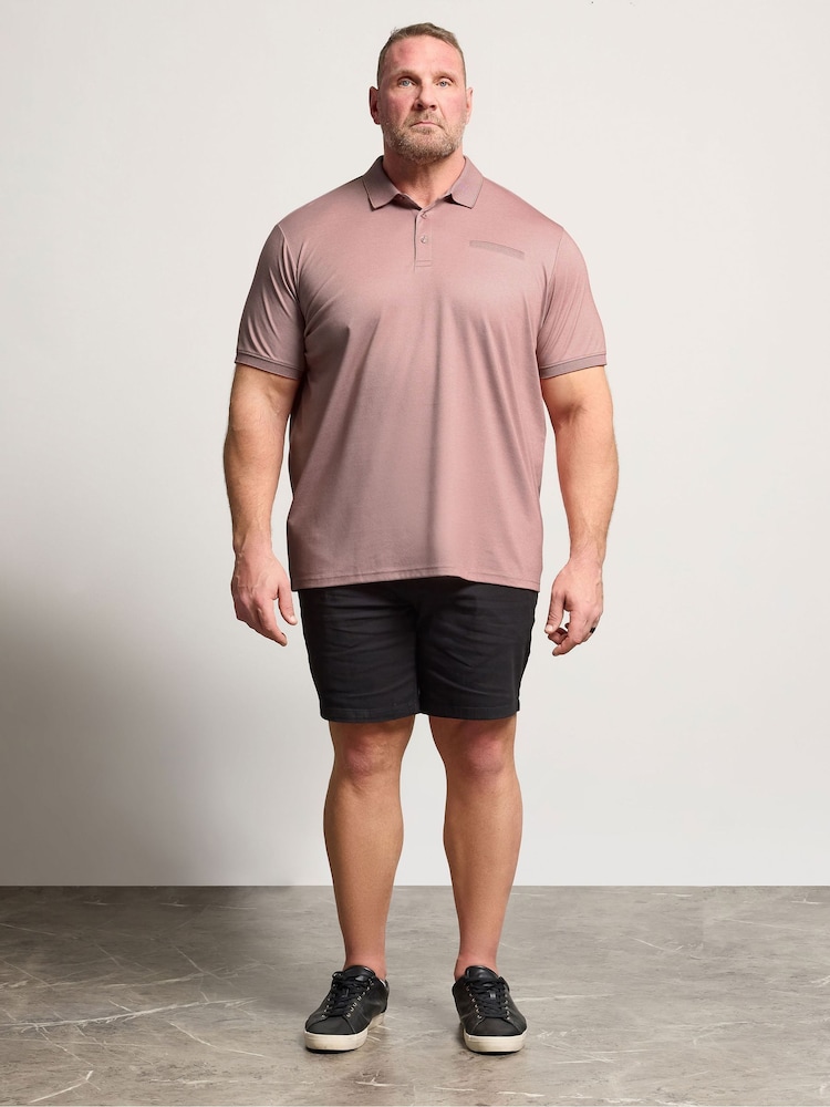 BadRhino Big & Tall Red Two Tone Textured Polo Shirt - Image 2 of 6