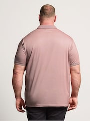 BadRhino Big & Tall Red Two Tone Textured Polo Shirt - Image 3 of 6