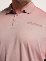 BadRhino Big & Tall Red Two Tone Textured Polo Shirt - Image 4 of 6