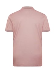 BadRhino Big & Tall Red Two Tone Textured Polo Shirt - Image 6 of 6