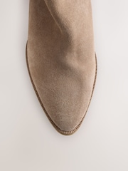 Taupe Forever Comfort® Whipstitch Knee High Slouch Boots - Image 10 of 11