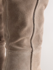 Taupe Forever Comfort® Whipstitch Knee High Slouch Boots - Image 11 of 11