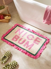 Furn Nice Bum Cotton Frill Bath Mat - Imagen 1 de 4