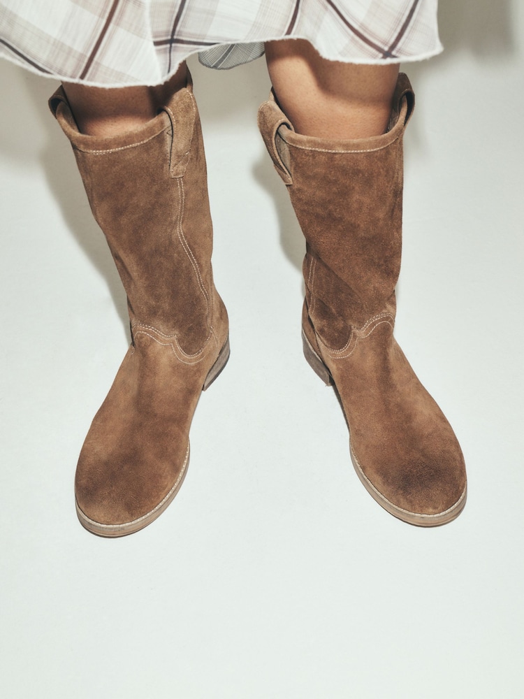Marrón tostado - Pull On Midi Boots - Imagen 2 de 4
