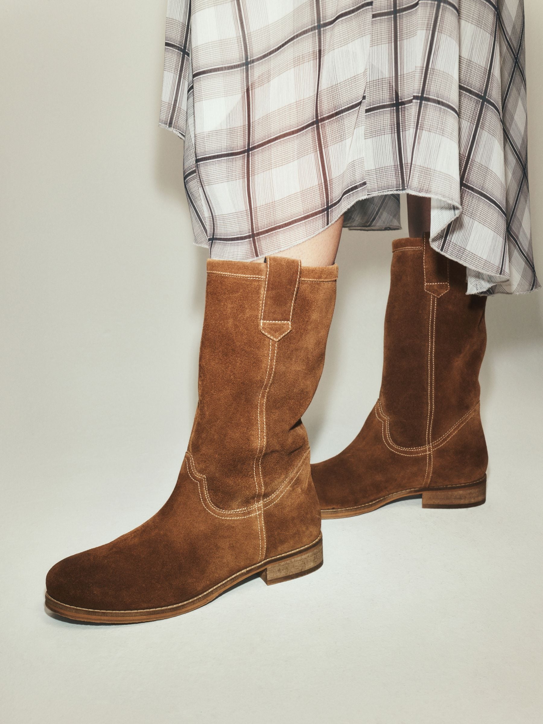 Buy Tan Brown Standard fit Pull On Midi Boots from Next USA
