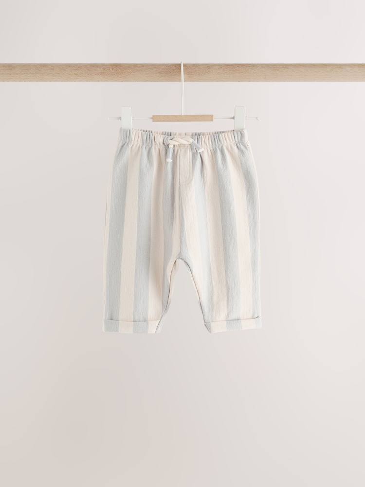 Grey/Cream Stripe Baby Straight Leg Joggers 3 Pack (0mths-2yrs) - Image 2 of 9 Grey/Cream Stripe Baby Straight Leg Joggers 3 Pack (0mths-2yrs) - Image 2 of 9