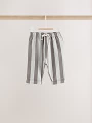 Grey/Cream Stripe Baby Straight Leg Joggers 3 Pack (0mths-2yrs) - Image 4 of 9
