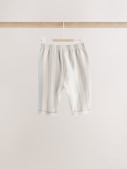 Grey/Cream Stripe Baby Straight Leg Joggers 3 Pack (0mths-2yrs) - Image 6 of 9