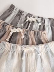 Grey/Cream Stripe Baby Straight Leg Joggers 3 Pack (0mths-2yrs) - Image 7 of 9
