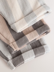 Grey/Cream Stripe Baby Straight Leg Joggers 3 Pack (0mths-2yrs) - Image 8 of 9
