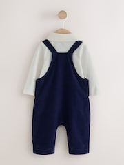 Navy Blue Train Cord Dungarees and Bodysuit Baby Set (0mths-3yrs) - Image 2 of 5