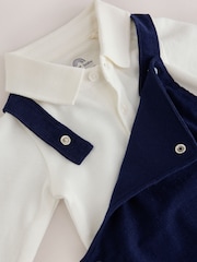 Navy Blue Train Cord Dungarees and Bodysuit Baby Set (0mths-3yrs) - Image 4 of 5