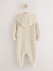Neutral Knitted Cable Baby Romper (0mths-3yrs) - Image 2 of 6