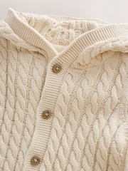 Neutral Knitted Cable Baby Romper (0mths-3yrs) - Image 3 of 6