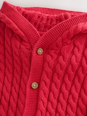 Red Knitted Cable Baby Romper (0mths-3yrs) - Image 3 of 6
