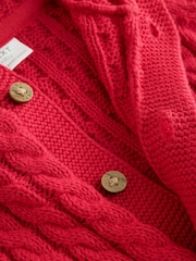Red Knitted Cable Baby Romper (0mths-3yrs) - Image 4 of 6