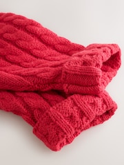 Red Knitted Cable Baby Romper (0mths-3yrs) - Image 5 of 6