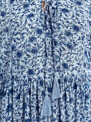 Yours Curve Blue Short Sleeve Angel Sleeve Boho Top - Image 5 of 5