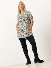 Yours Curve Abstract Notch Neck Top - Imaginea 2 din 5