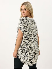 Yours Curve Abstract Notch Neck Top - Imaginea 3 din 5