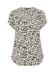 Yours Curve Abstract Notch Neck Top - Imaginea 5 din 5