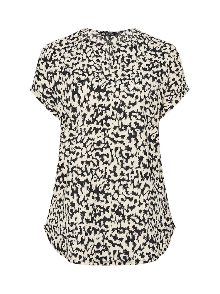 Yours Curve Abstract Notch Neck Top - Imaginea 5 din 5