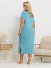 Yours Curve Blue Midaxi Nightdress 2 Pack - Image 5 of 5