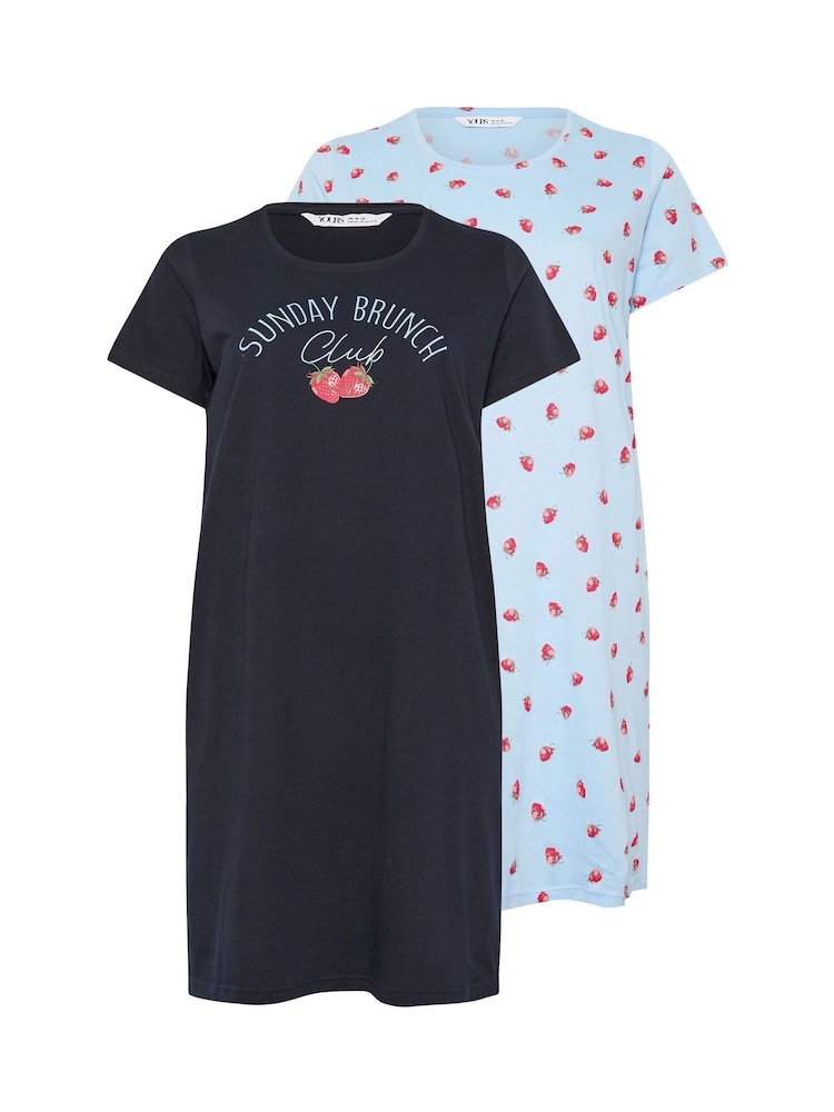 Yours Curve מארז של 2 כותונות לילה עם מכפלת נמוכה בגב - תמונה 8 מתוך 8