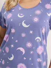 Yours Curve Blue Dipped Back Nightdress - Image 4 of 4