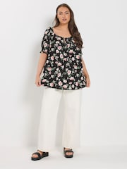 Yours Curve Black Boho Top - Image 2 of 5