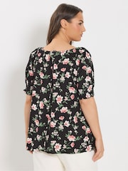 Yours Curve Black Boho Top - Image 3 of 5