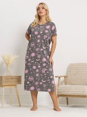 Yours Curve Grey Midaxi Nightdress - Image 1 of 4