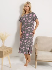 Yours Curve Grey Midaxi Nightdress - Image 2 of 4