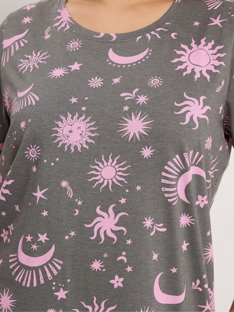 Yours Curve Grey Midaxi Nightdress - Image 4 of 4