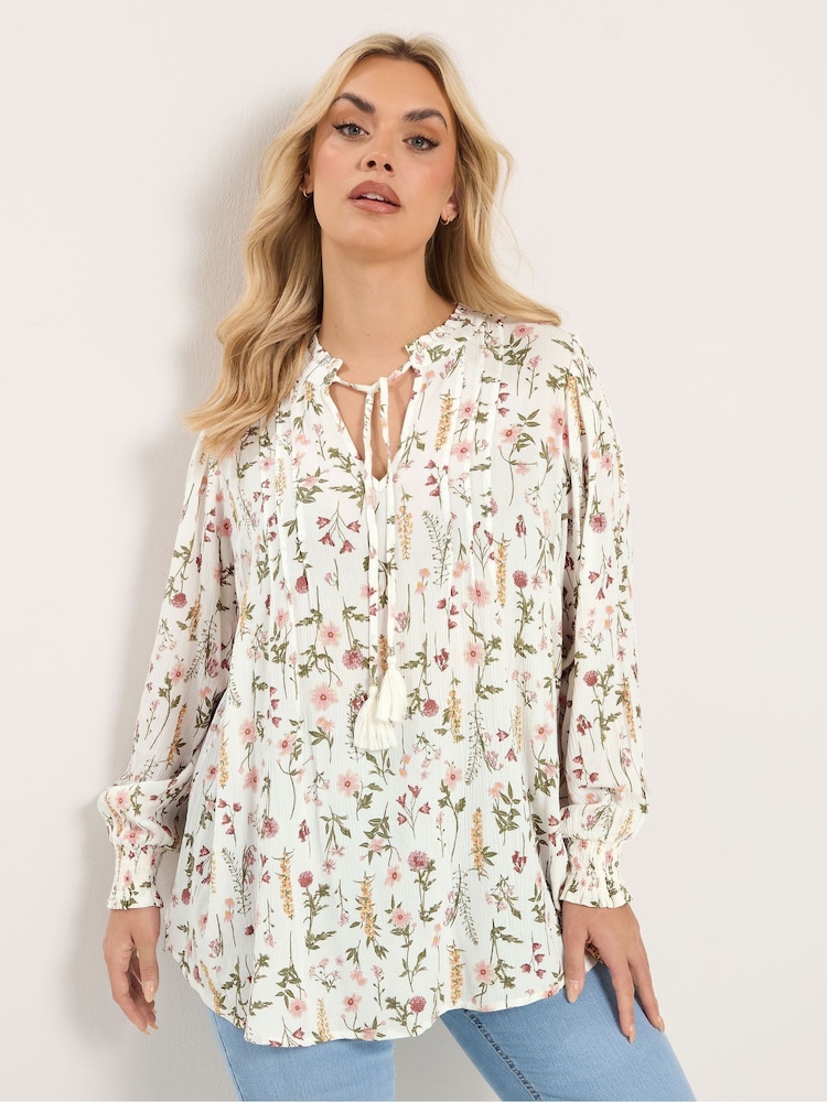 Yours Curve White Embellished Boho Blouse - Image 1 of 6