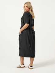 Yours Curve Black Chambray Maxi Tea Dress - Image 3 of 5