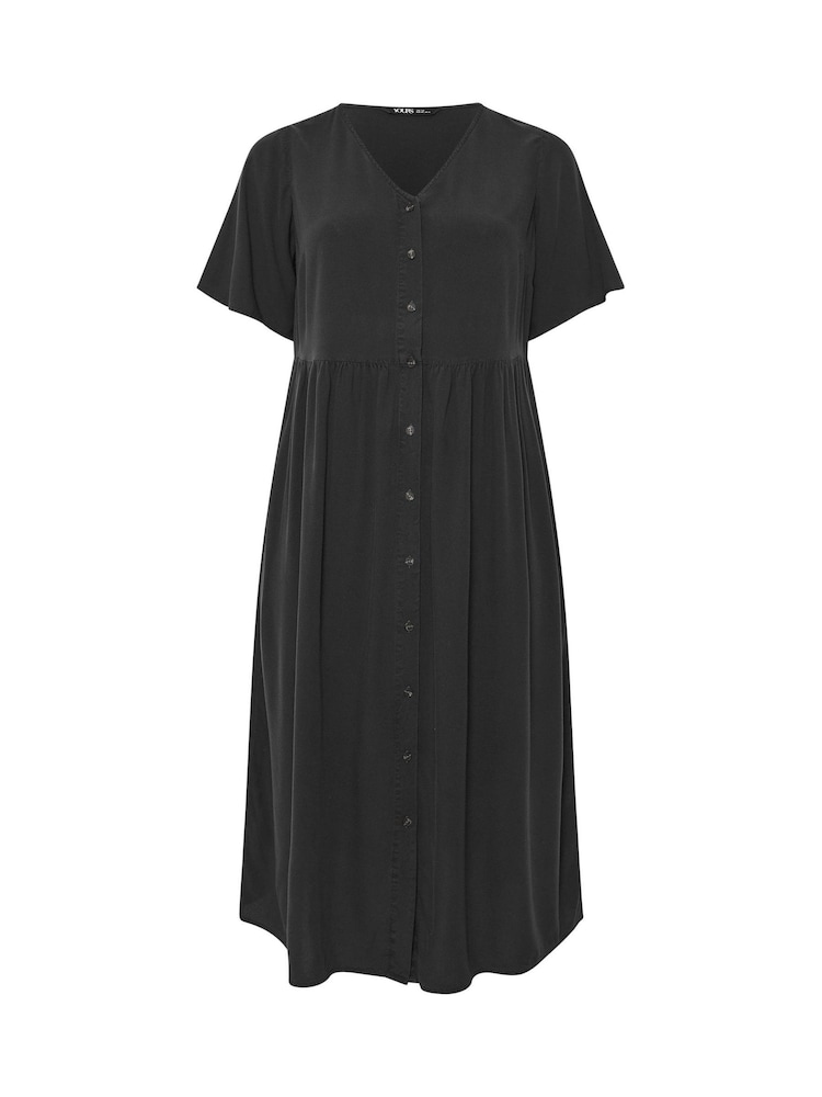 Yours Curve Black Chambray Maxi Tea Dress - Image 5 of 5 Yours Curve Black Chambray Maxi Tea Dress - Image 5 of 5