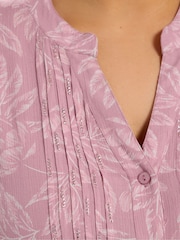 Yours Curve Pink Pintuck All Over Print Blouse - Image 4 of 5