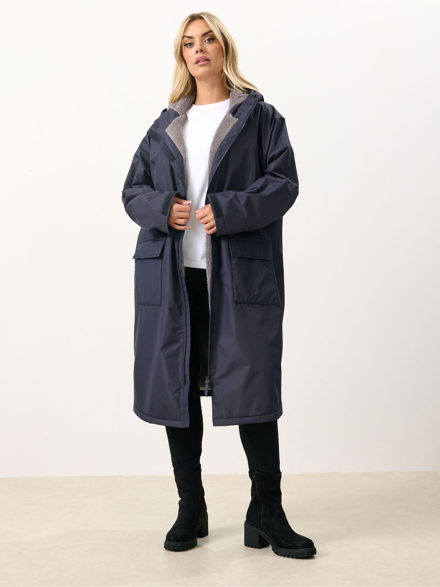 Yours Curve Women's Blue Waterproof Changing Robe
