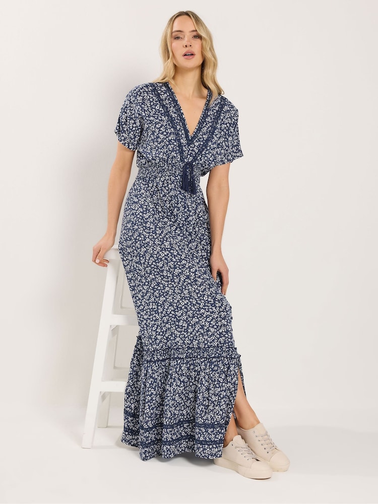 Long Tall Sally Blue Lace Insert Maxi Dress - Image 1 of 5