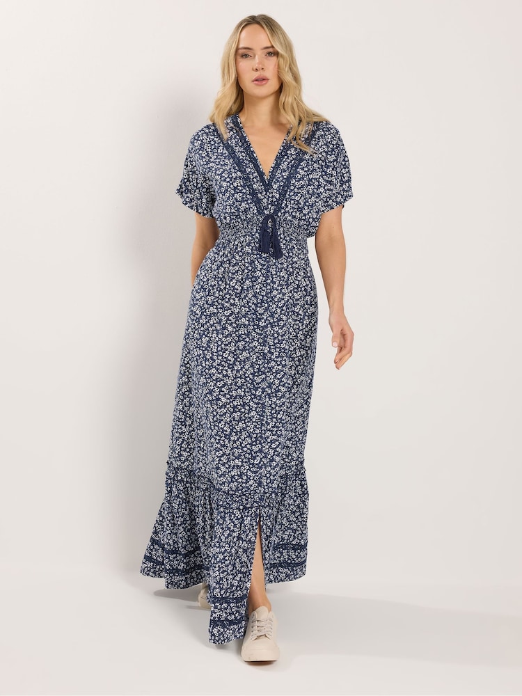Long Tall Sally Blue Lace Insert Maxi Dress - Image 2 of 5