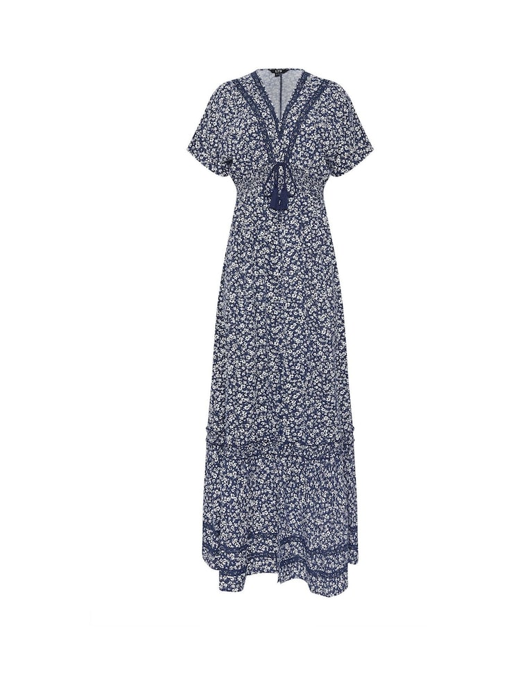 Long Tall Sally Blue Lace Insert Maxi Dress - Image 5 of 5