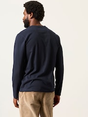 FatFace 3 Pack Navy/Green/Burgundy Long Sleeve Henley T-Shirt - Image 3 of 8
