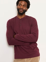 FatFace 3 Pack Navy/Green/Burgundy Long Sleeve Henley T-Shirt - Image 7 of 8