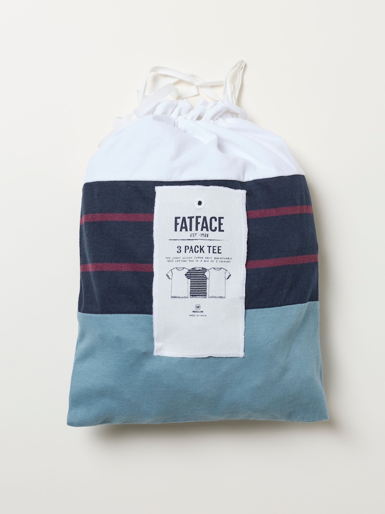 FatFace 3 Pack Navy Short Sleeve T-Shirt - Image 8 of 8 FatFace 3 Pack Navy Short Sleeve T-Shirt - Image 8 of 8