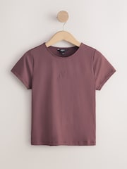 Chocolate Brown Logo Soft Touch Slinky Crew Neck Short Sleeve T-Shirt - Image 1 of 3